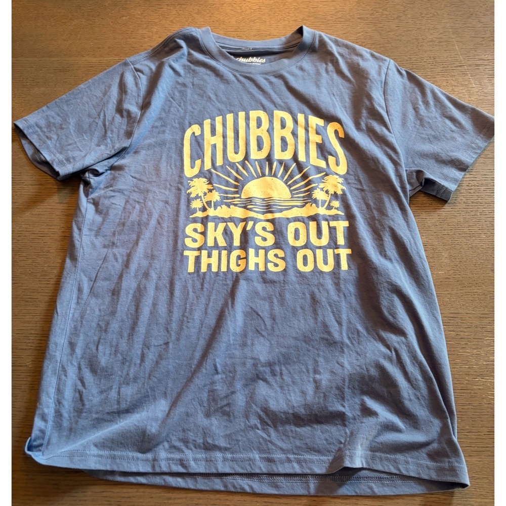 Chubbies Mens Skys Out Thighs Out Graphic T-Shirt Blue Medium SS25AC0088A